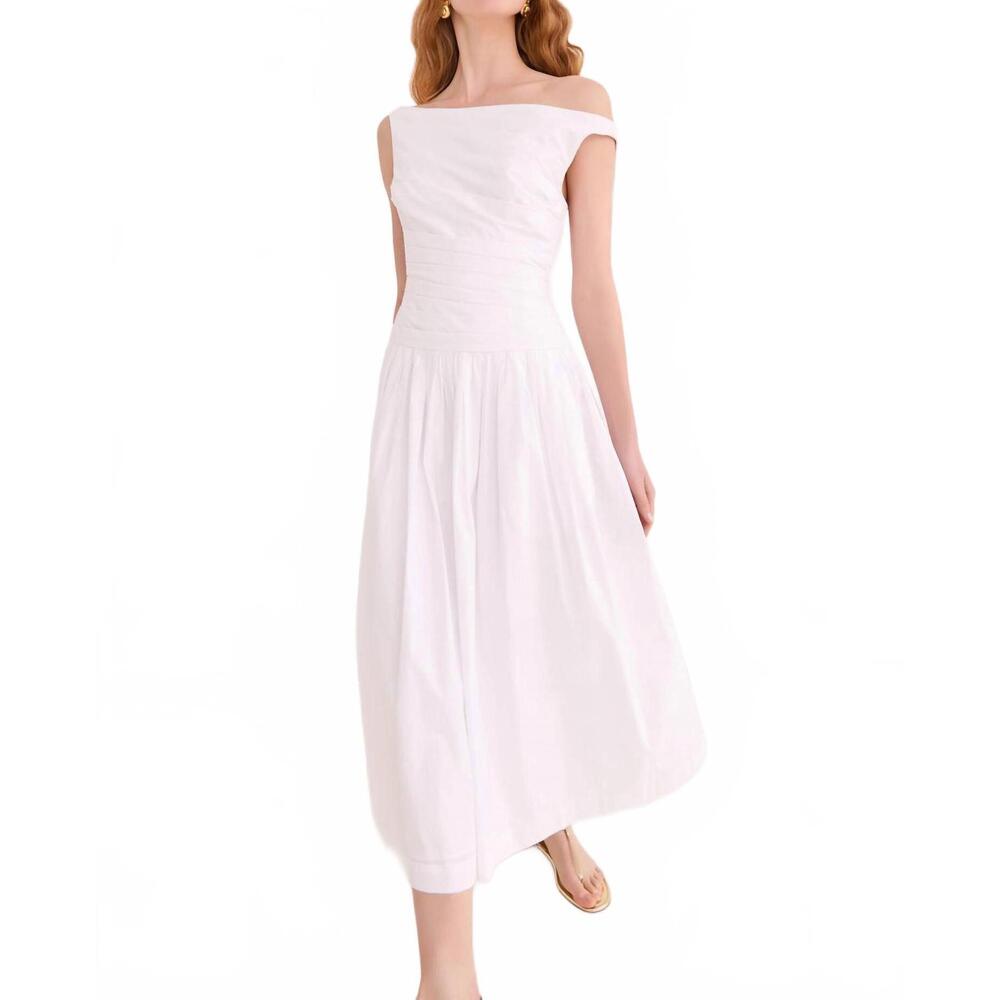 NEW CARA CARA zora midi dress in white